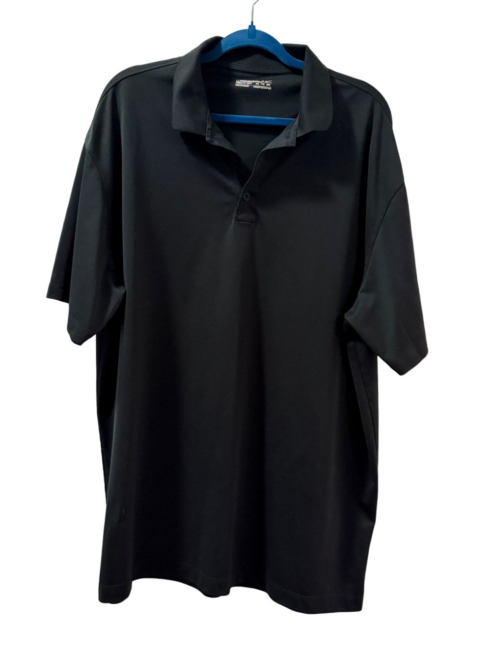 Nike Golf Dri-FIT Black Polo Shirt XXL Swoosh Logo Athletic Golf